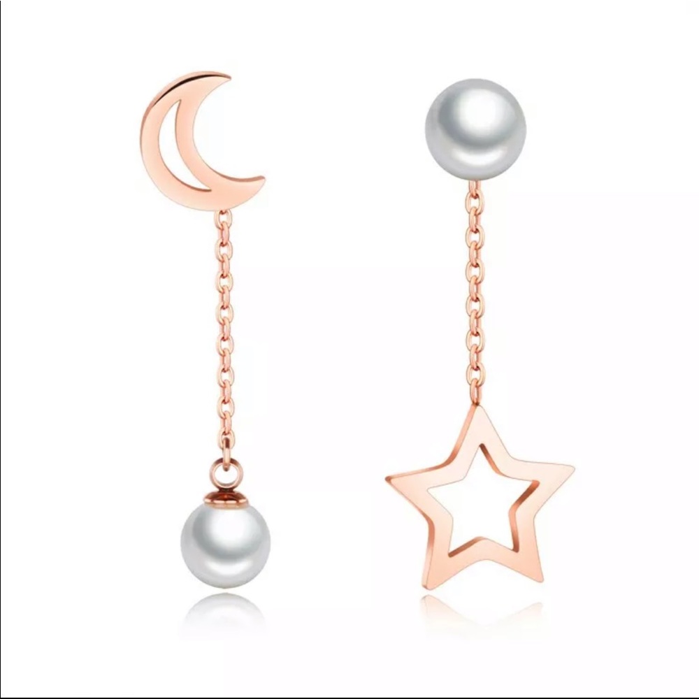 Moon and Star Earrings.